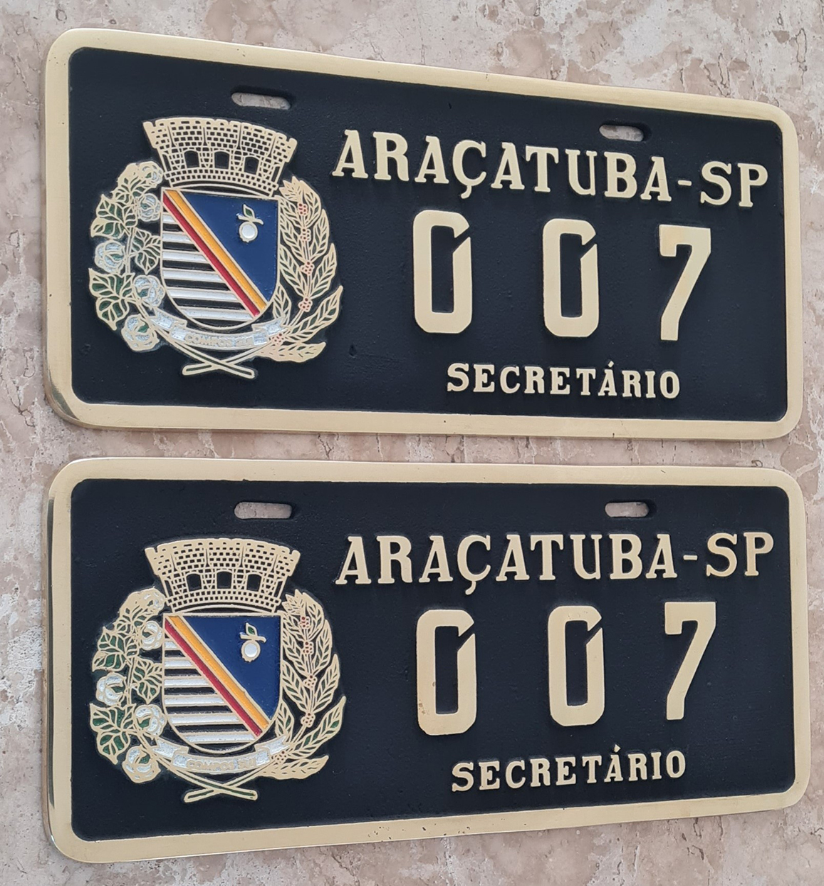 Placa de Carro em Bronze Fundido
